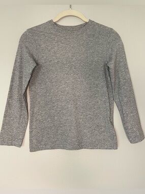Hanna Andersson Gray Pima Cotton Long Sleeve Basic T-Shirt
